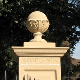 balls finials acanthus cast stone