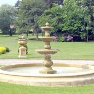 cast stone fountain installation 