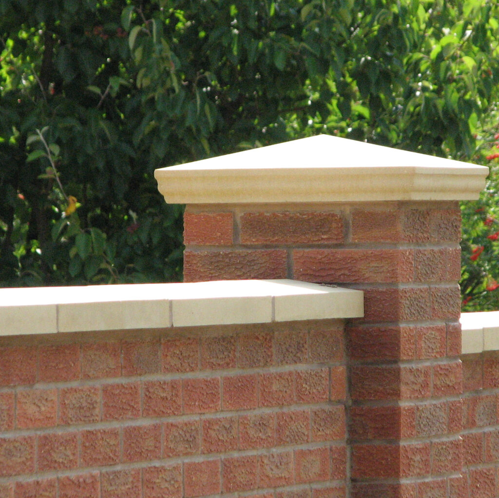 Acanthus Cast Stone coping stones with matching pier cap