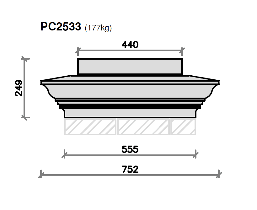 PC2533 Moulded Apex Plus Pier Block and Flush Base Pier Cap - Image 3