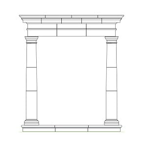 PT1 cast stone portico