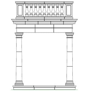 Portico with Balustrading