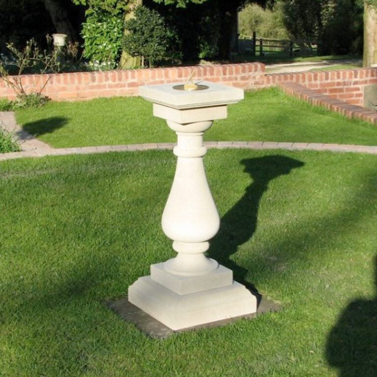 SD31 Large Baluster Sundial Plinth Acanthus Cast Stone