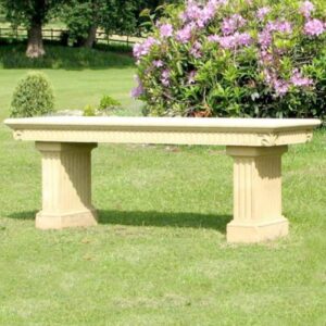 ST20-Acanthus-Seat-with-Fluted-Legs-Acanthus-Cast-Stone