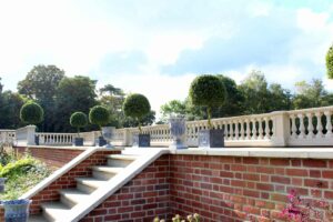 Acanthus Cast Stone Coping Stones on a terrace 