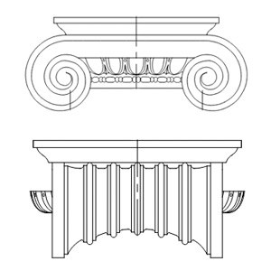 cast-stone-Ionic-Capital-column-drawing-acanthus-cast-stone