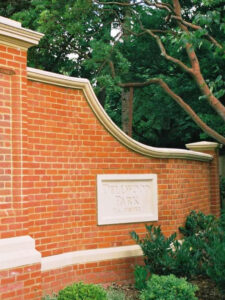 bespoke boundary wall cast stone copings with vertical drop