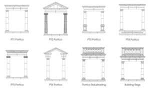 Acanthus range of cast stone porticos