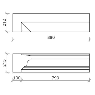 90 Internal Return LH Cornice