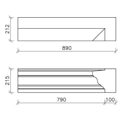 90 Internal Return RH Cornice