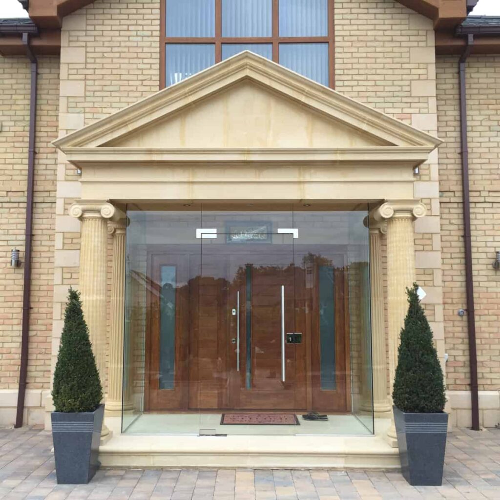 Cast Stone Ionic Pediment Portico | Acanthus Cast Stone