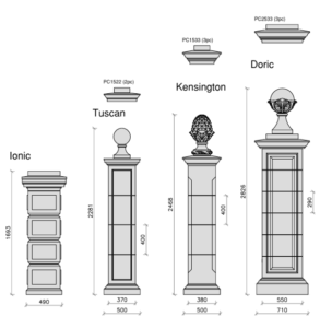cast stone gate pillars drawings